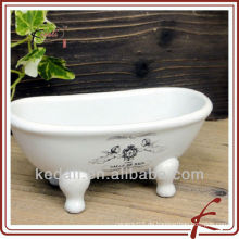 Weiße Glasur Keramik Bad Seifenhalter